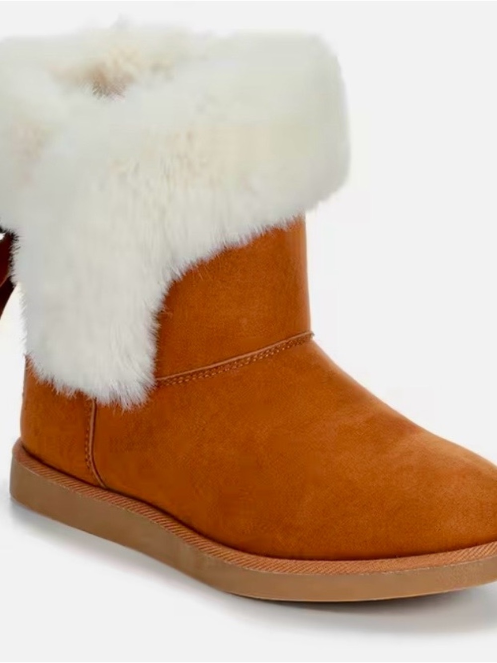 Juicy Couture Krazey Kute  Micro  Boots with White Faux-Fur Cuff Size 8 NWT